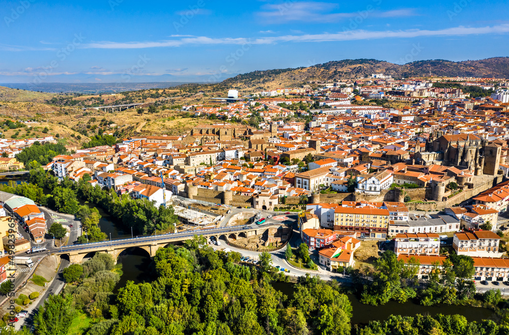 Aerial panorama of Plasencia in the province of Caceres, Extremadura, Western Spain