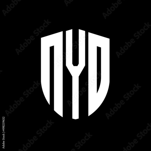 NYD letter logo design. NYD modern letter logo with black background. NYD creative  letter logo. simple and modern letter logo. vector logo modern alphabet font overlap style. Initial letters NYD  photo