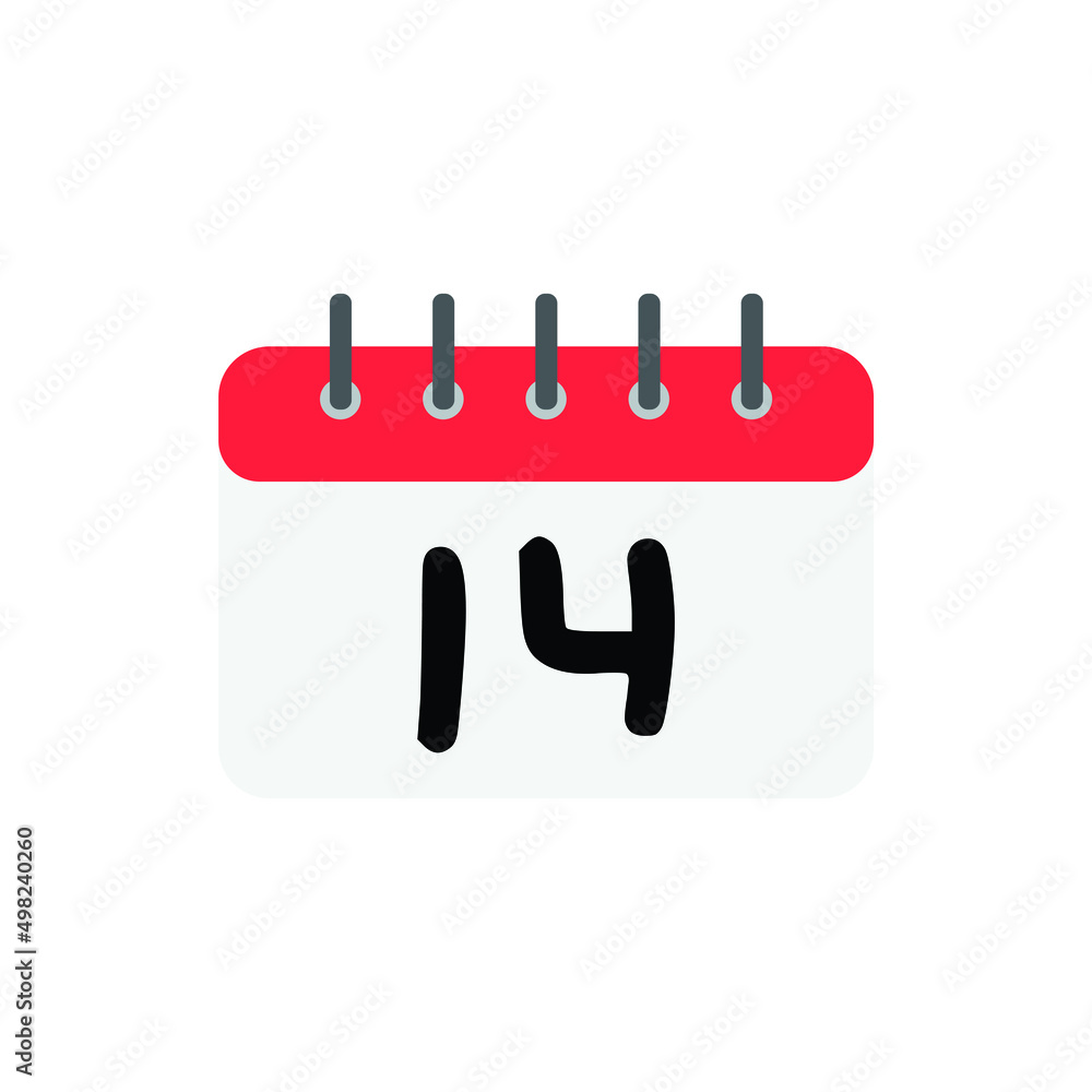 Vector calendar day 14 for website, cv, presentation Vector calendar day 14 for website, cv, presentation