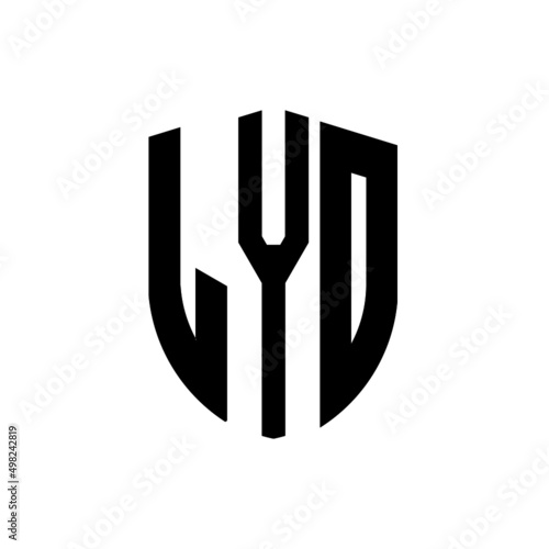 LYO letter logo design. LYO modern letter logo with black background. LYO creative  letter logo. simple and modern letter logo. vector logo modern alphabet font overlap style. Initial letters LYO  photo