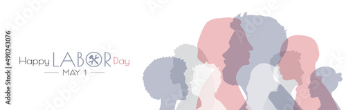 Happy Labor Day card. May 1.