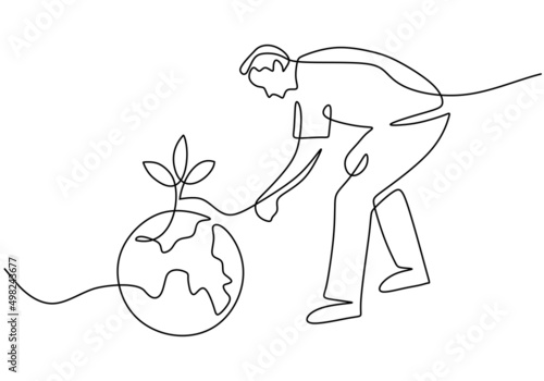 One continuous single line ...