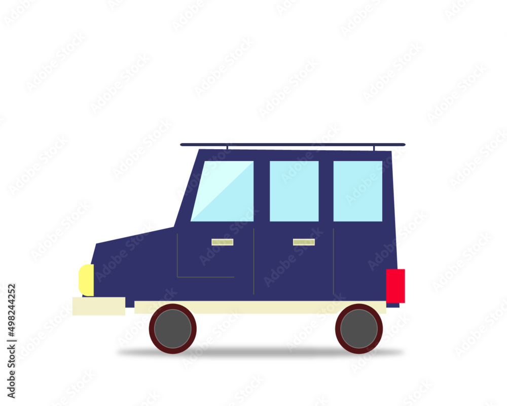 Camping Car of vector illustration. Jeep. off-road car, four-wheel drive