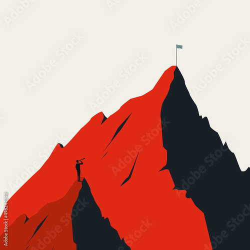 Business vision and ambition vector concept. Symbol of motivation, challenge, goal, objective. Minimal illustration