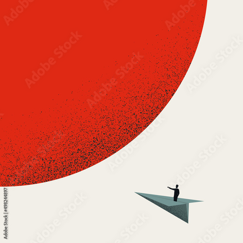 Reach for the stars, business vector concept. Symbol of ambition, motivation, success. Minimal illustration.
