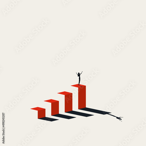 Business success and victory vector concept. Symbol of ambition, investment, successful people. Minimal illustration
