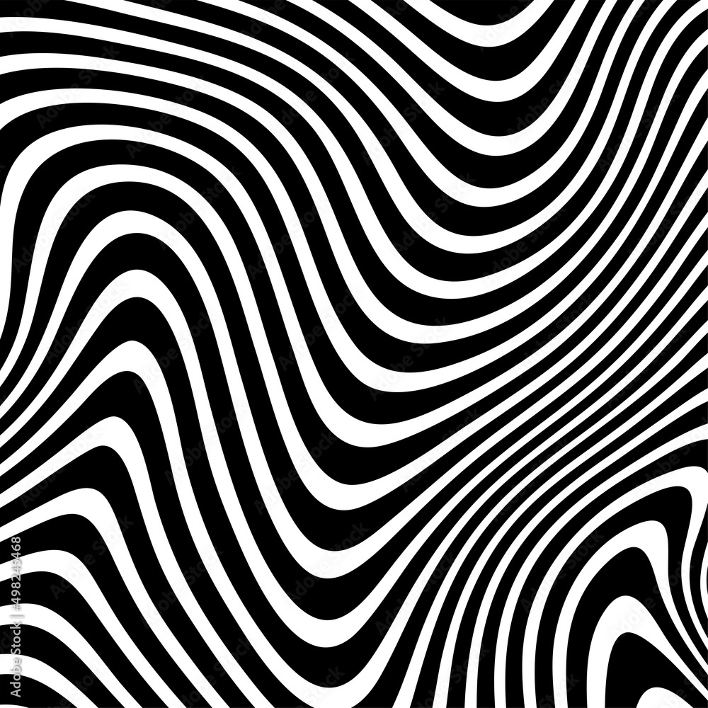Vector seamless pattern. Abstract striped texture with bold monochrome waves. Creative background with blots. Decorative design with distortion effect. Vector seamless pattern. Abstract striped texture with bold monochrome waves. Creative background with blots. Decorative design with distortion effect.