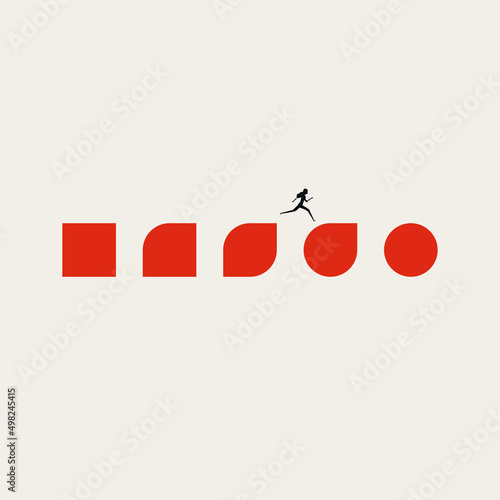 Business transformation vector concept. Symbol of change, opportunity, new approach. Minimal illustration.