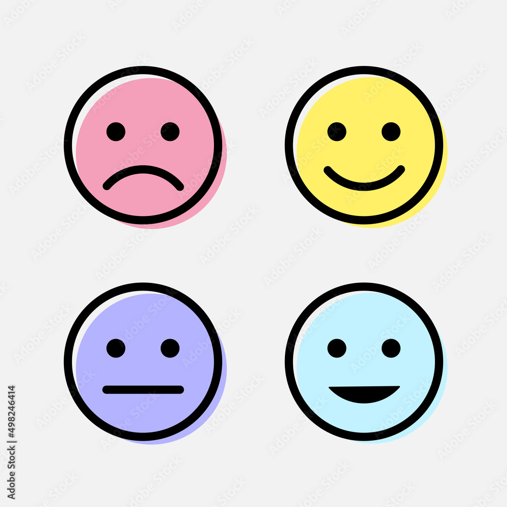 Color smiley icon with different gesture icon isolated flat design vector illustration. Color smiley icon with different gesture icon isolated flat design vector illustration.
