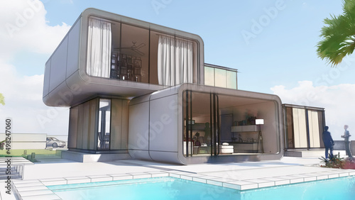 Modern architecture home de...