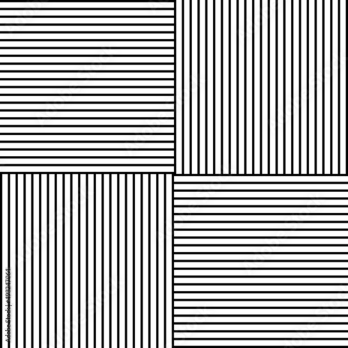 Striped square pattern horizontal stripes, vertical stripes. in square. vector template set.