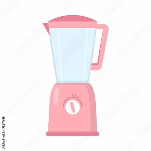 Kitchen pink blender. Flat vector illustration