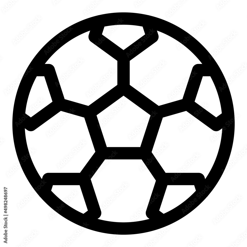 Football Ball Flat Icon Isolated On White Background