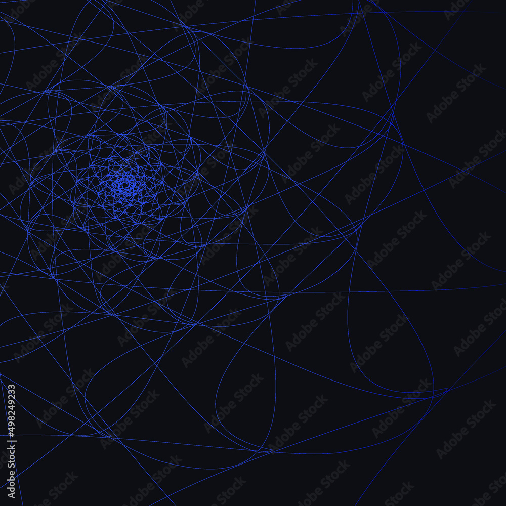 Abstract blue line art funnel on dark background. Fractal vector illustration Abstract blue line art funnel on dark background. Fractal vector illustration