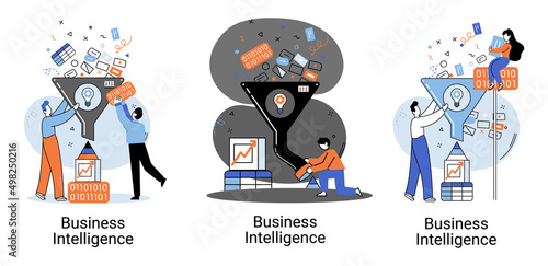 Wallpaper Mural Business intelligence, data analysis, obtaining analytical information for making strategic business decisions. Problem solving to get results, management tools, enterprise strategy development Torontodigital.ca