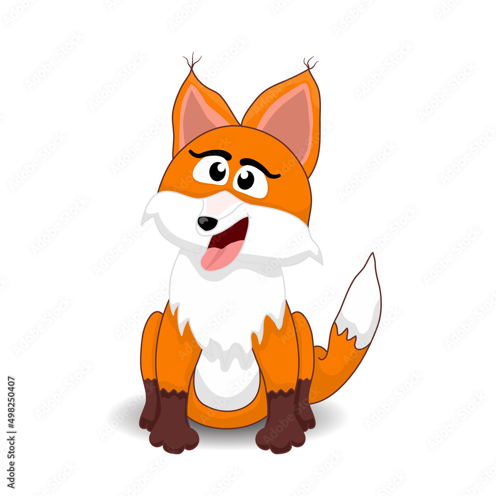 cute fox character sitting down on the ground cute fox character sitting down on the ground