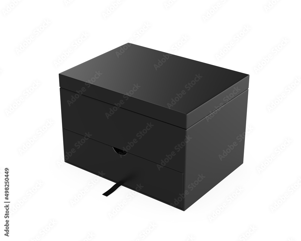 Blank double layer hard box template, 3d render illustration. Blank double layer hard box template, 3d render illustration.