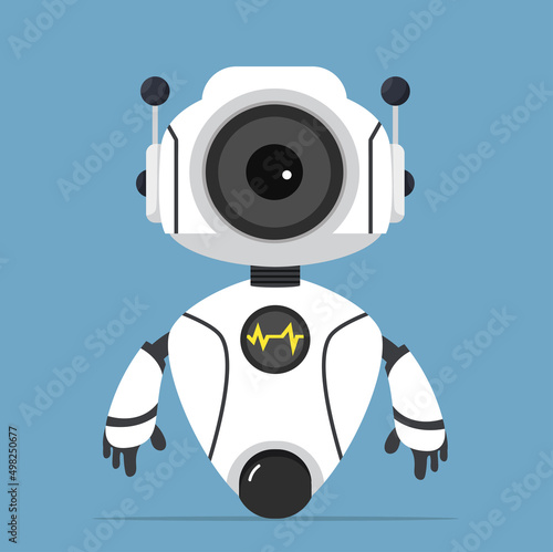 Cute white Ai robot cartoon vector