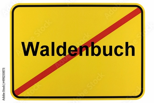 Illustration eines Ortsschildes der Stadt Waldenbuch photo