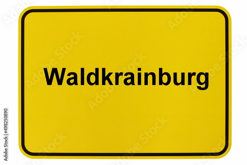 Illustration eines Ortsschildes der Stadt Waldkrainburg photo