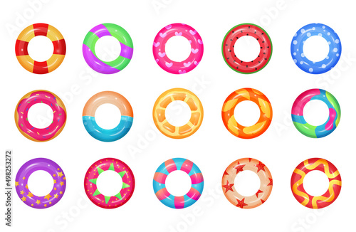 Rubber rings. Swim inflatable ring icon. Vector isolated buoy lifebuoy equipment
