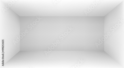 Empty white room 3d space