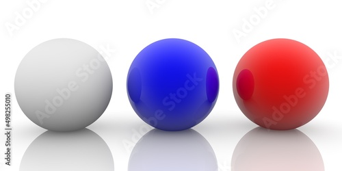 An abstract concept from three toy balls in Russian national colors