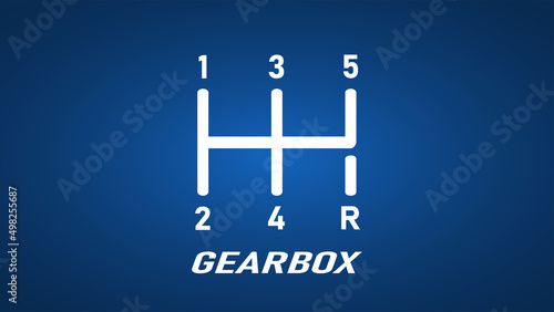 Manual gear shift vector icon