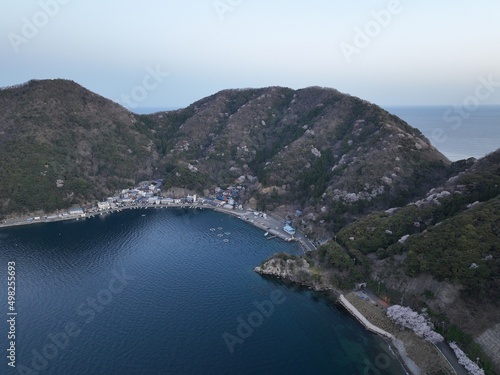 福井県常神半島 春の景色 ドローン空撮