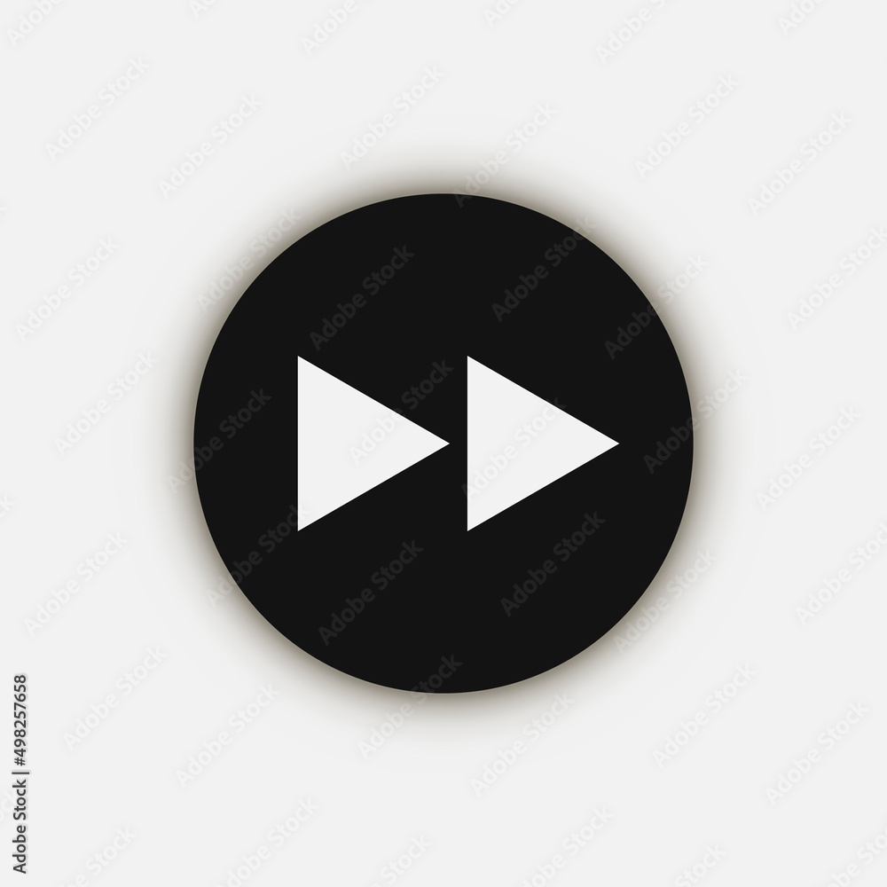 Flat symbol rewind button, flat design style. Flat symbol rewind button, flat design style.