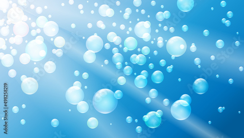 White bubbles on blue background Web size