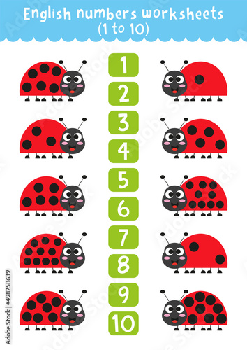 Worksheet  on numbers for children. Counting worksheet. Odd and even numbers. Educational children's game.