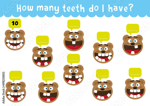 Worksheet  on numbers for children. Counting worksheet. Odd and even numbers. Educational children's game.