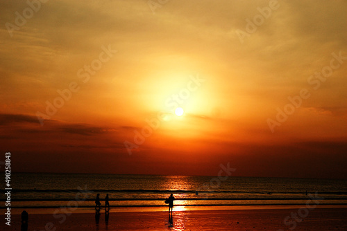 Nice sunset at Bali beach, Indonesia
