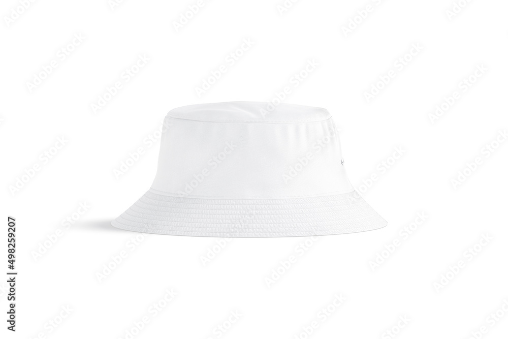 Blank white bucket hat mockup, profile view - obrazy, fototapety, plakaty 