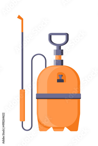 Garden sanitizer pest exterminators spraying pesticides container isometric icon vector illustration. Farming chemical poison insect spreading control prevention. Toxic insecticide care balloon