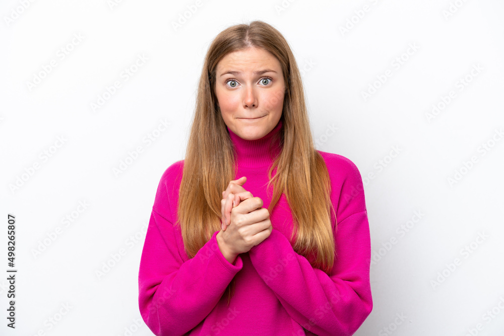 Young caucasian woman isolated on white background laughing Young caucasian woman isolated on white background laughing