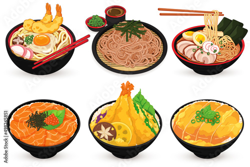 Japanese noodles and donburi