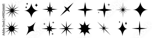 Sparkle vector icons set. Shine symbol illustration. star sign collection. photo