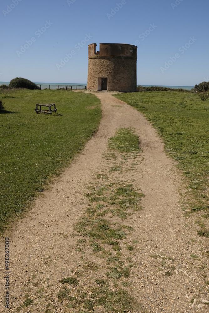 Torre Caldara, an ancient construction of the 16th century, for sighting of Saracen pirates, near Anzio and Lavinio