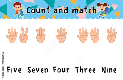 Worksheet  on numbers for children.  Counting worksheet. Odd and even numbers.  Educational children's game.