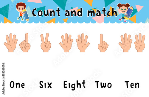 Worksheet  on numbers for children.  Counting worksheet. Odd and even numbers.  Educational children's game.
