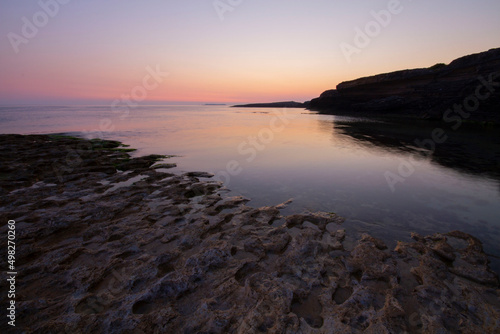 Different rock structures on the shores of the kefken district of Kocaeli province. photo