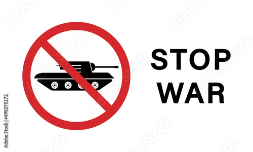 Military Tank Silhouette Red Stop Symbol. Caution Transportation Weapon Icon. Forbidden Army Sign. Panzer Vehicle Force Ban Sign. Danger Tank Artillery Army Symbol. Isolated Vector Illustration