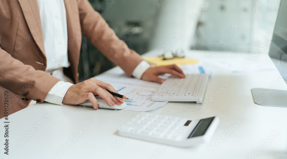 Businessman show analyzing report, business performance concept Businessman show analyzing report, business performance concept