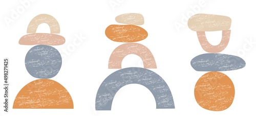 Set of abstract boho balance posters