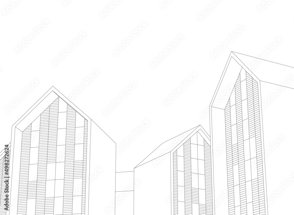 Fototapeta premium sketch of a city