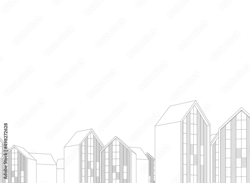 sketch of buildings sketch of buildings