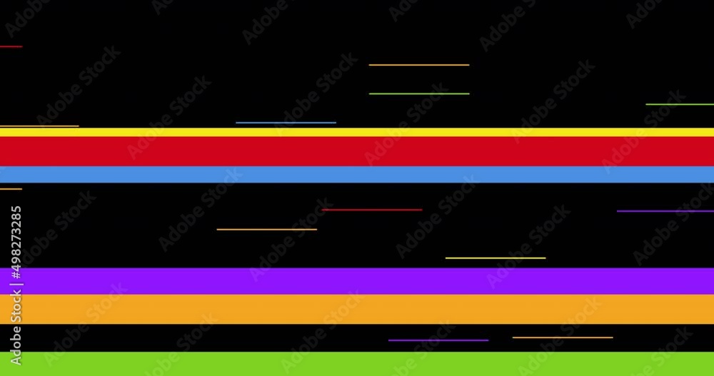 Animation of colorful stripes over black background Animation of colorful stripes over black background