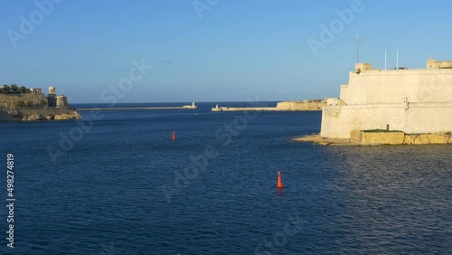 The entrance to Valletta's Grand Harbour as seen from Senglea Peninsula. photo